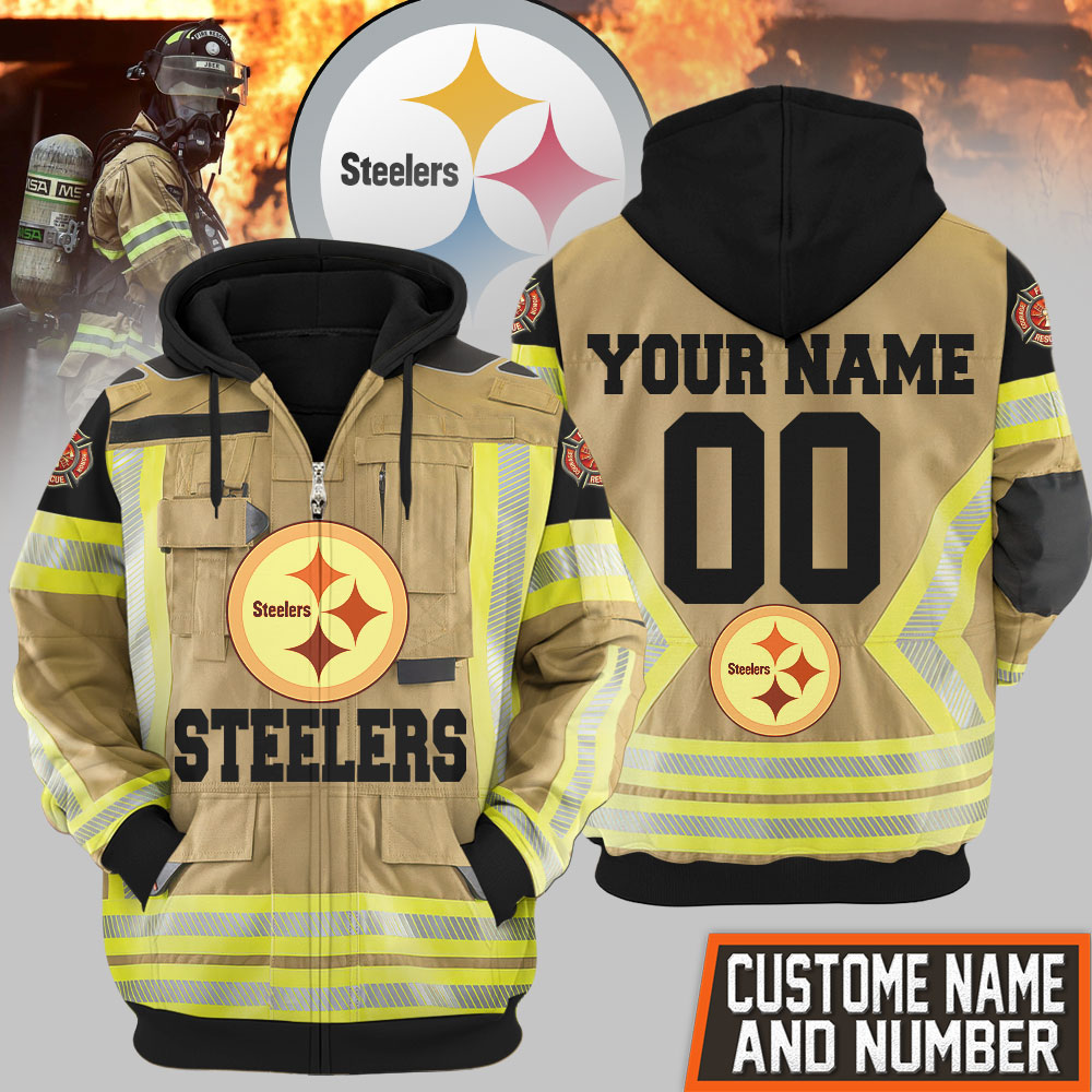 Buildercar - Pittsburgh Steelers | Premium NFL Firefighter Zip Hoodie