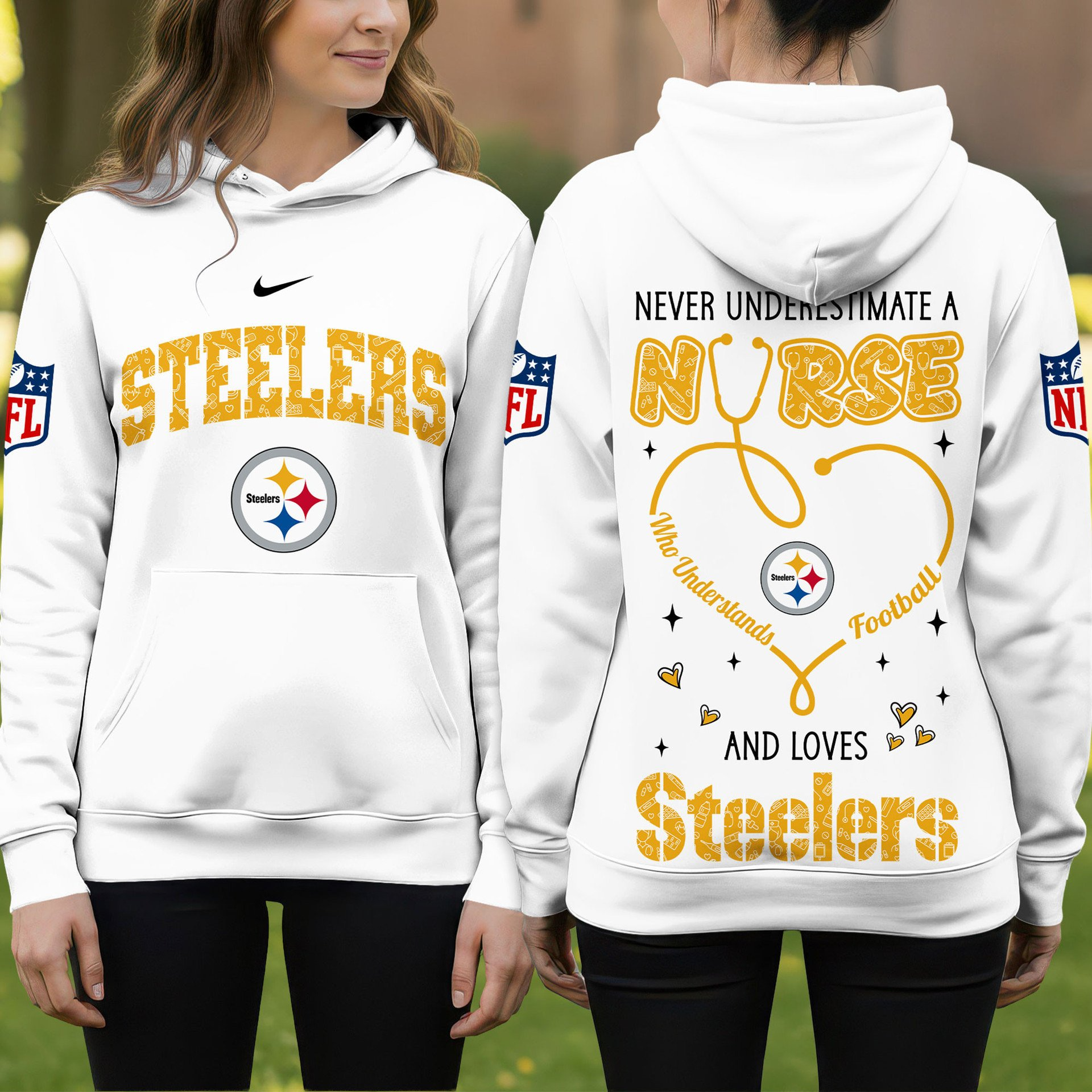 Buildercar - Pittsburgh Steelers Premium NFL Nurse Pride Hoodie 