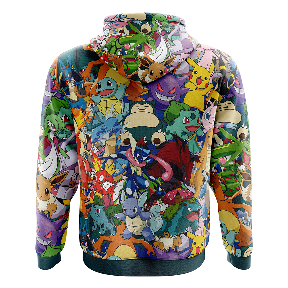Buildercar - Pocket Monsters Pokemon Zip Hoodie Jacket - Image 2