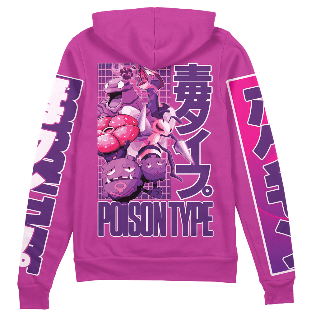 Buildercar - Poison Type Pokemon Streetwear Zip Hoodie Jacket