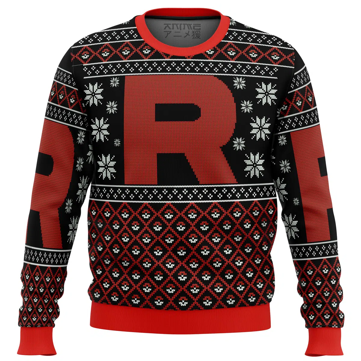 Buildercar - Pokemon Team Rocket Red Black Ugly Christmas Sweater