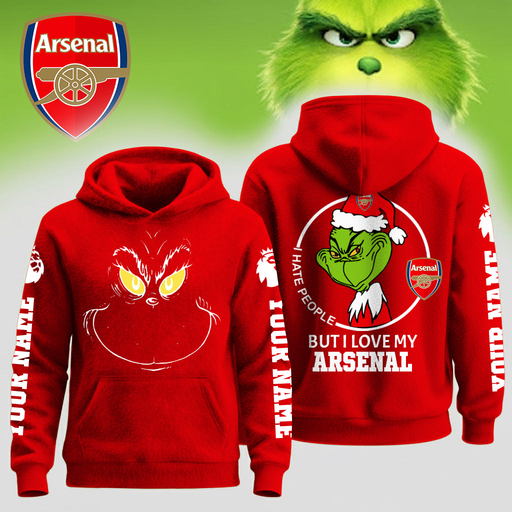 Buildercar - Premium EPL X Arsenal Grinch Christmas Hoodie V5 151125