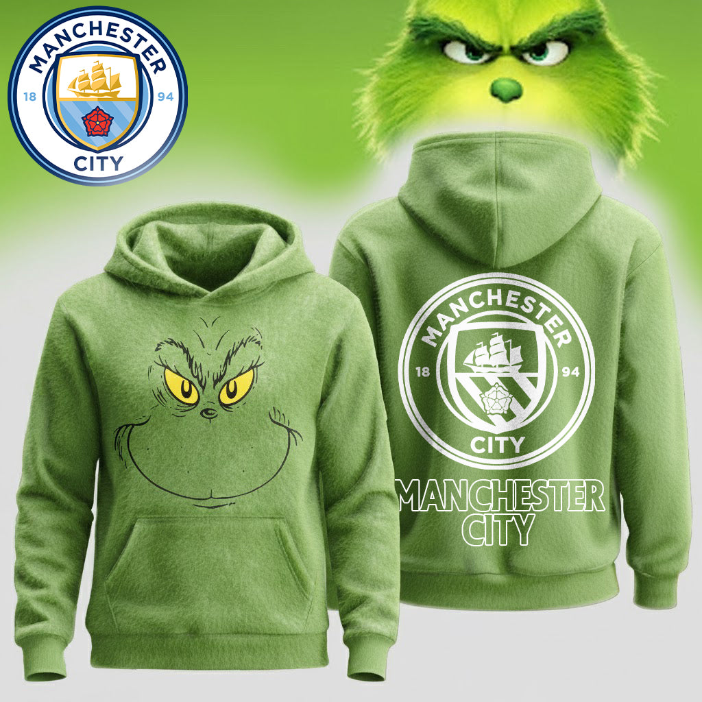 Buildercar - Premium EPL X Manchester City Grinch Christmas Hoodie 111125