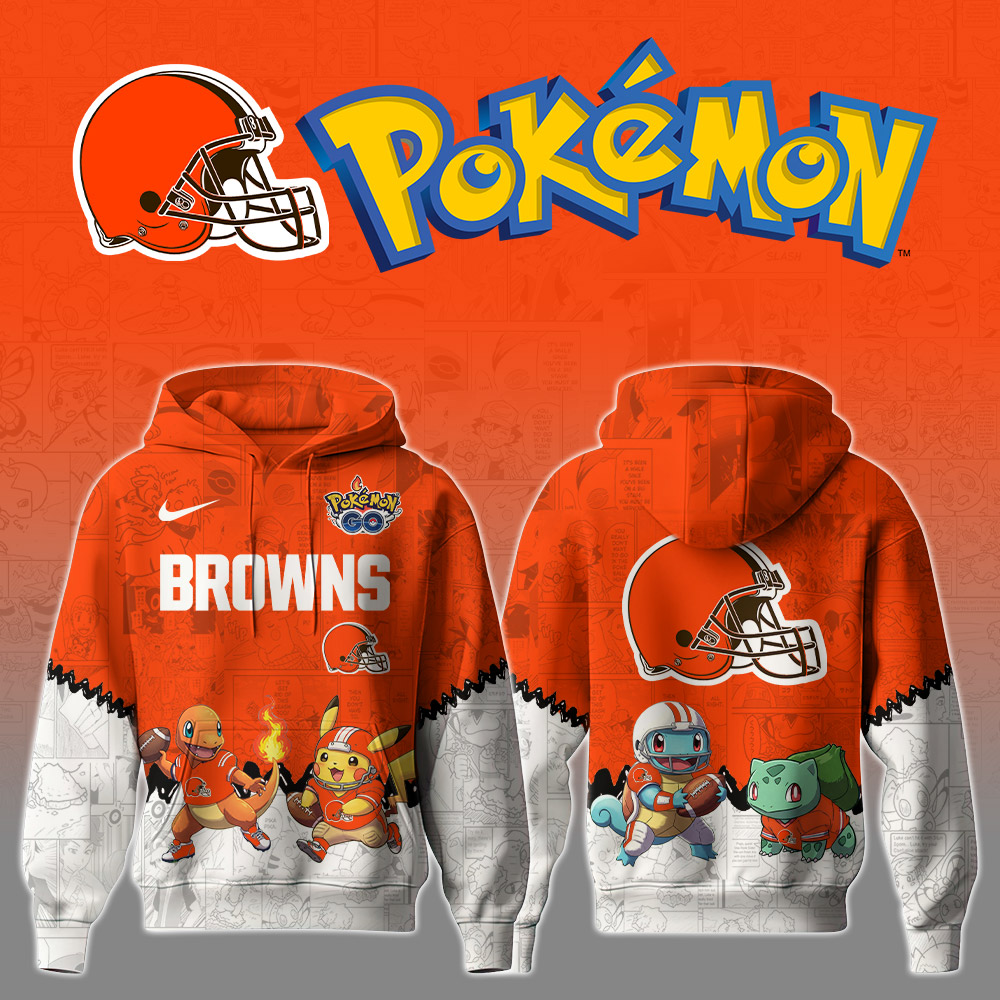 Buildercar - Premium NFL Cleveland Browns x Pokemon Hoodie V1
