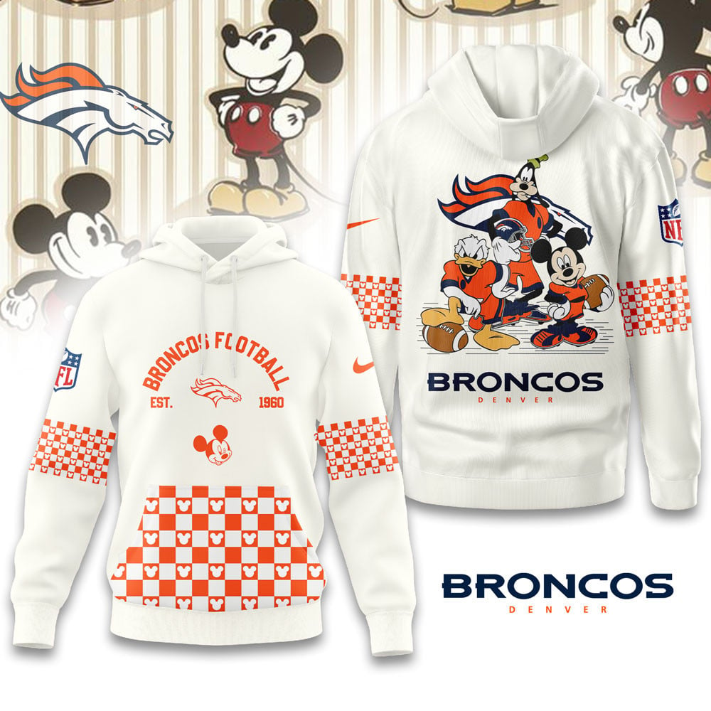 Buildercar - Premium NFL Denver Broncos x Mickey Mouse Hoodie 