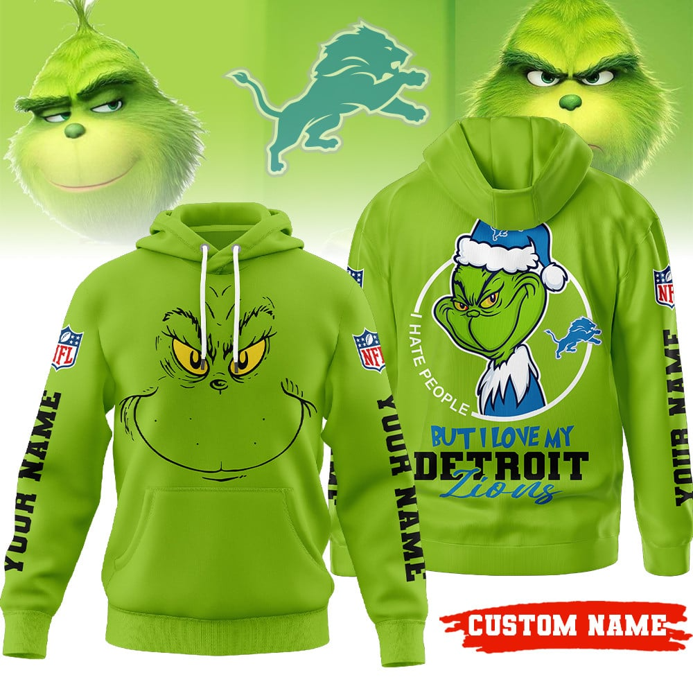 Buildercar - Premium NFL Detroit Lions x The Grinch Hoodie V1