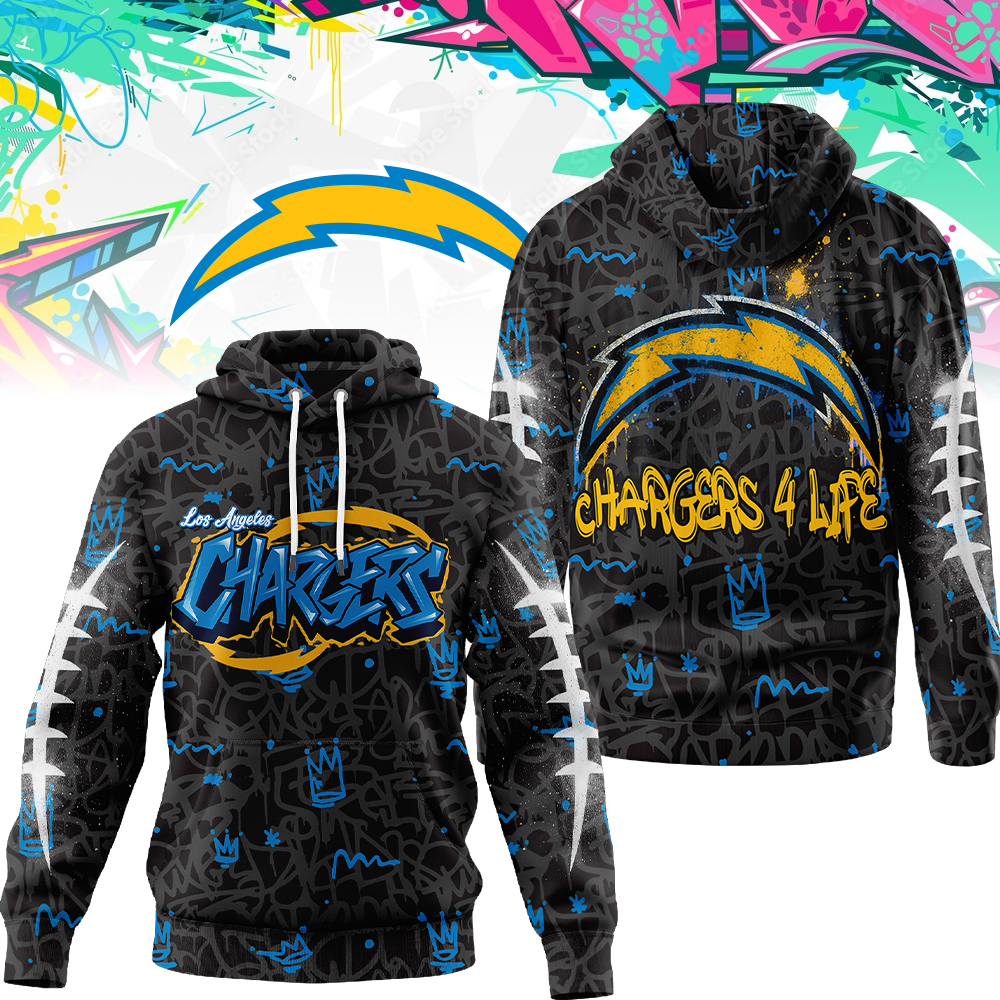 Buildercar - Premium NFL Los Angeles Chargers Special Graffiti Hoodie V2 TTV