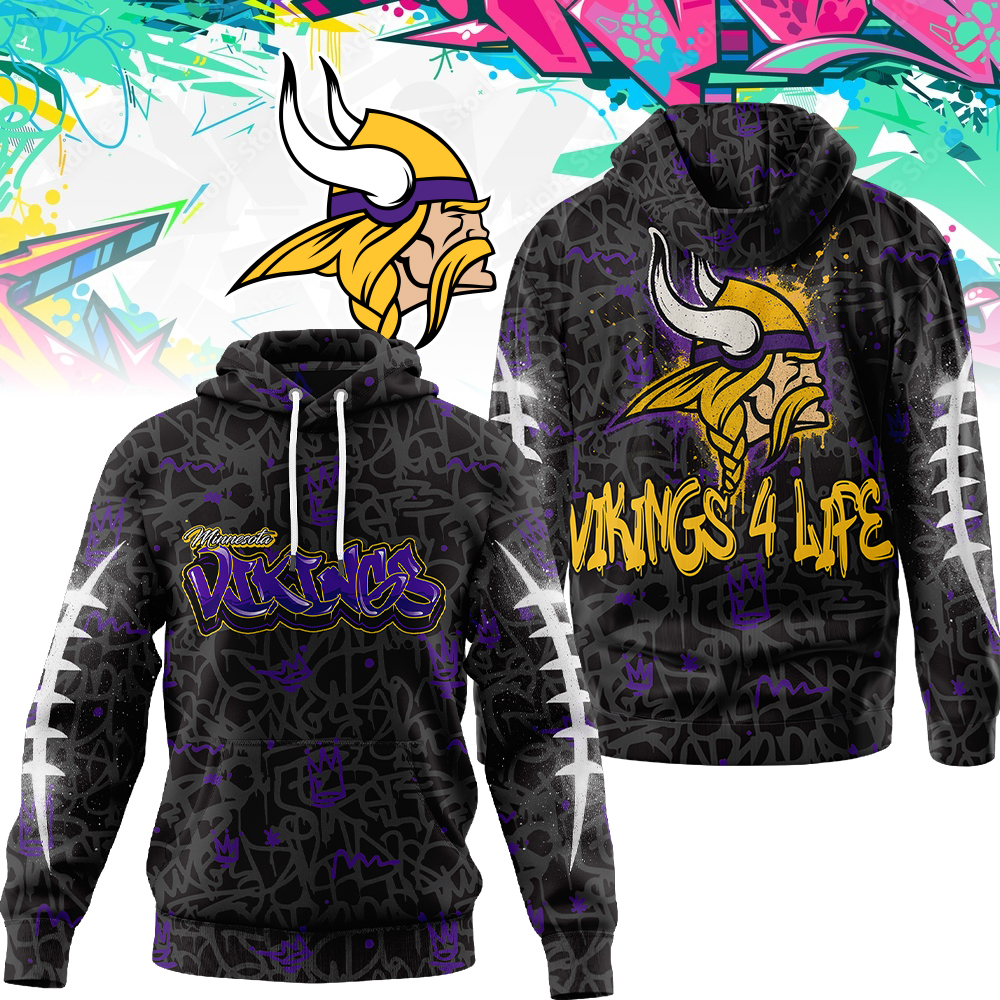 Buildercar - Premium NFL Minnesota Vikings Special Graffiti Hoodie V2 TTV