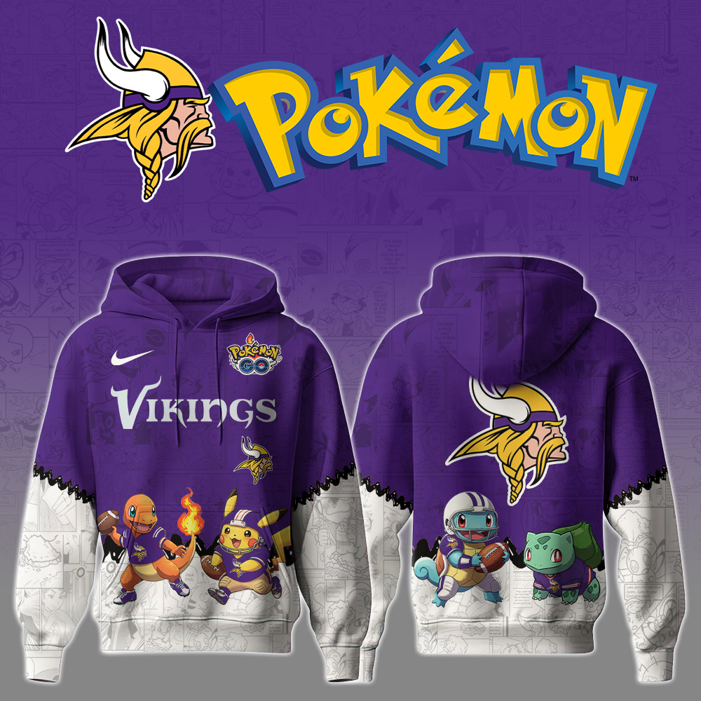 Buildercar - Premium NFL Minnesota Vikings x Pokemon Hoodie V1