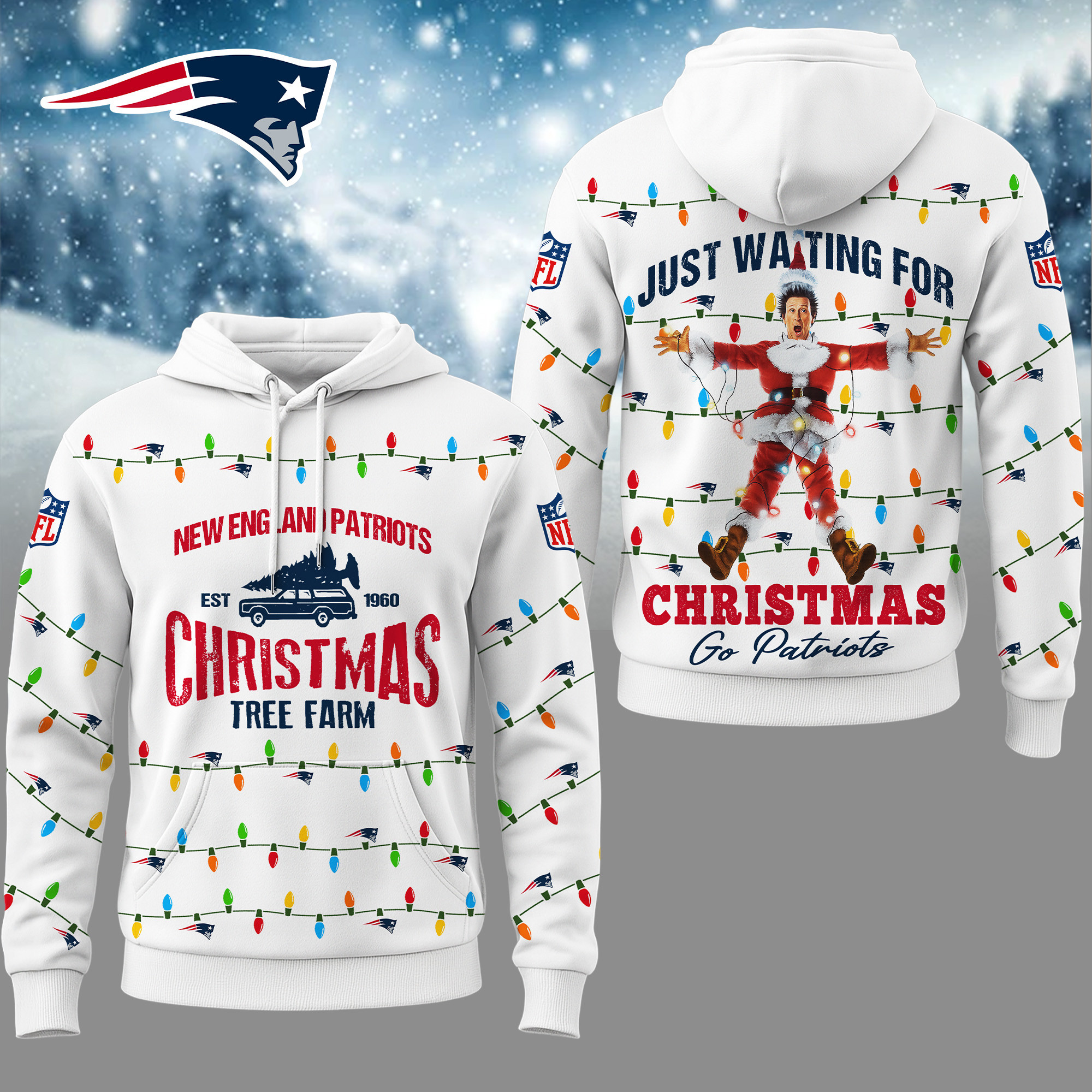 Buildercar - Premium NFL New England Patriots Griswold Christmas Hoodie 