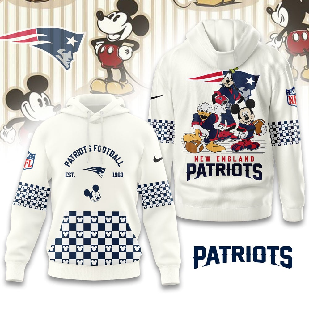 Buildercar - Premium NFL New England Patriots x Mickey Mouse Hoodie 