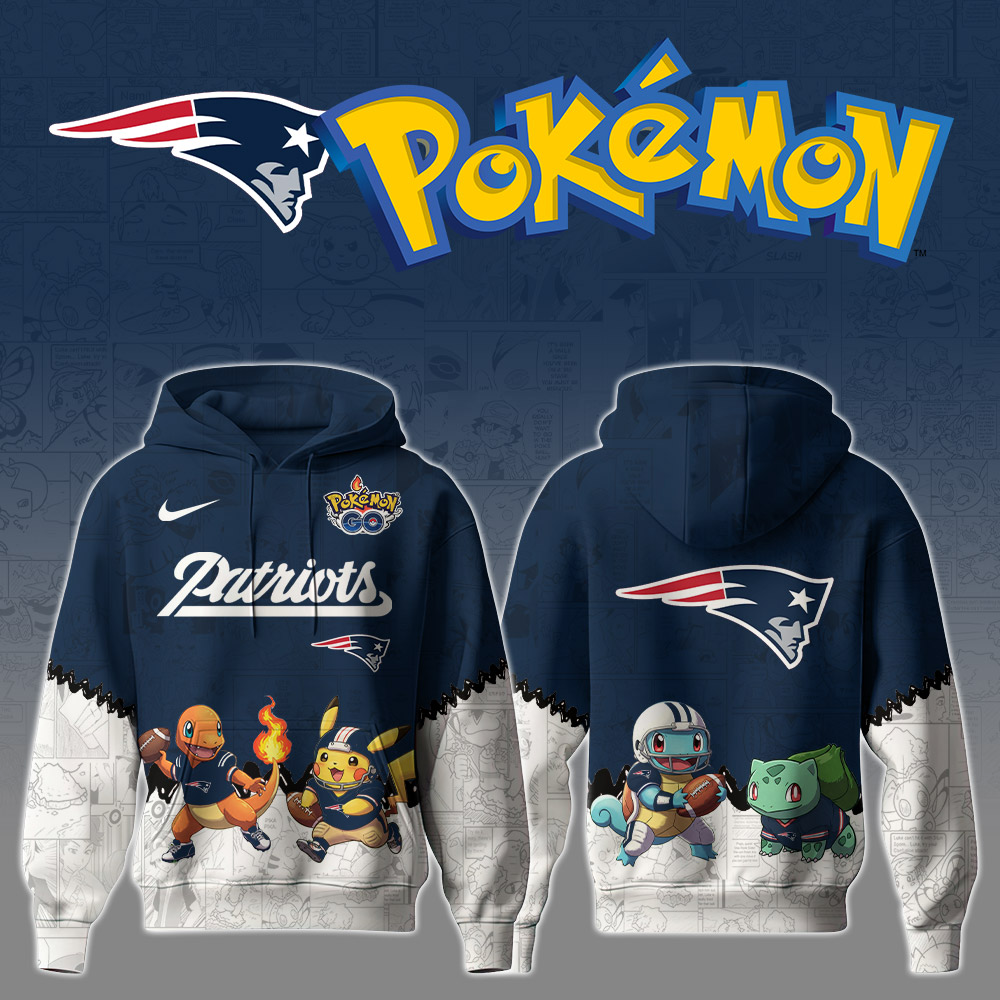 Buildercar - Premium NFL New England Patriots x Pokemon Hoodie V1