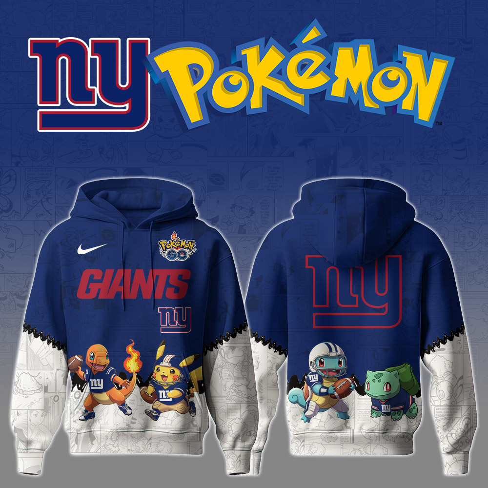 Buildercar - Premium NFL New York Giants x Pokemon Hoodie V1