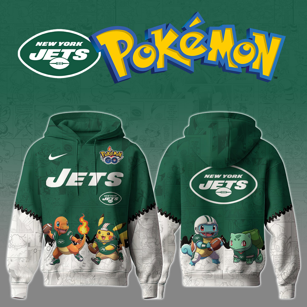 Buildercar - Premium NFL New York Jets x Pokemon Hoodie V1