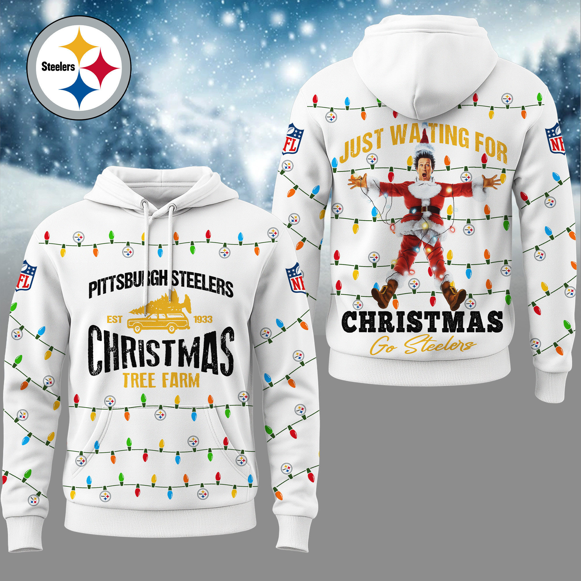 Buildercar - Premium NFL Pittsburgh Steelers Griswold Christmas Hoodie
