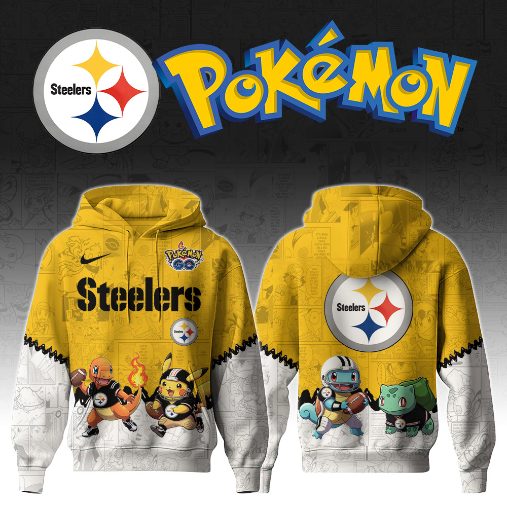Buildercar - Premium NFL Pittsburgh Steelers x Pokemon Hoodie V1