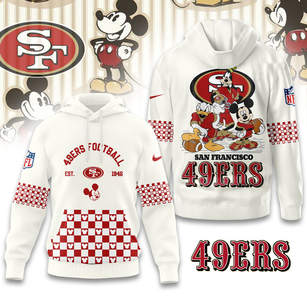 Buildercar - Premium NFL San Francisco 49ers x Mickey Mouse Hoodie