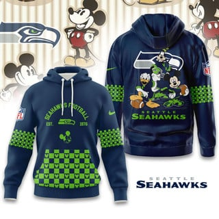 Buildercar - Premium NFL Seattle Seahawks x Mickey Mouse Hoodie 