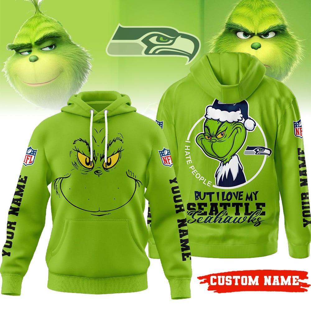 Buildercar - Premium NFL Seattle Seahawks x The Grinch Hoodie V1