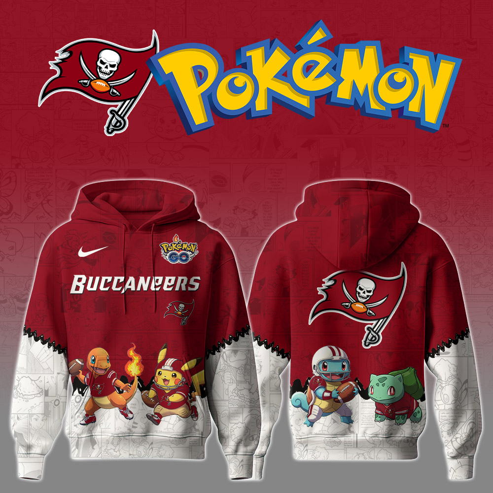 Buildercar - Premium NFL Tampa Bay Buccaneers x Pokemon Hoodie V1