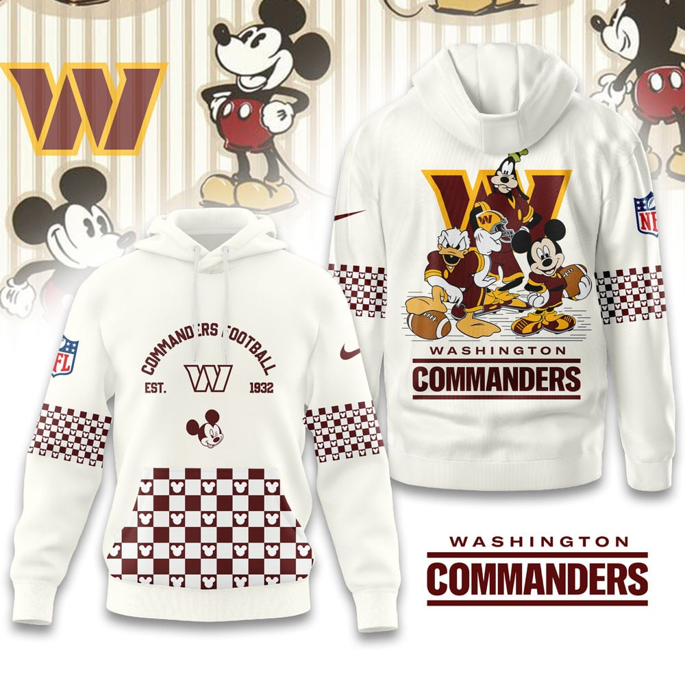 Buildercar - Premium NFL Washington Commanders x Mickey Mouse Hoodie