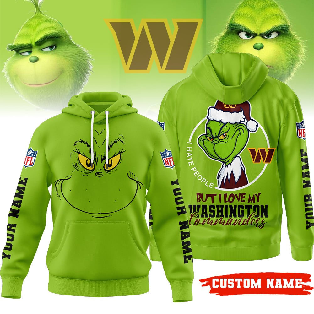 Buildercar - Premium NFL Washington Commanders x The Grinch Hoodie V1