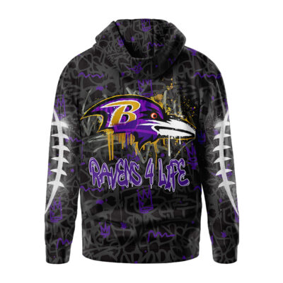 Buildercar - Premium NFL X Baltimore Ravens Special Graffiti My Team 4 Life Hoodie NDT TDT