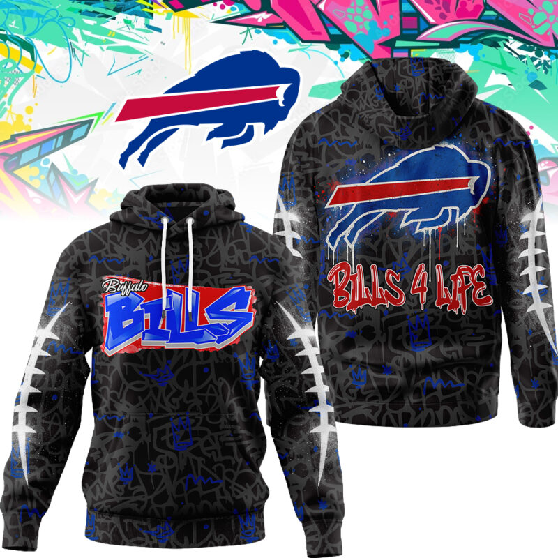 Buildercar - Premium NFL X Buffalo Bills Special Graffiti My Team 4 Life Hoodie NDT TDT