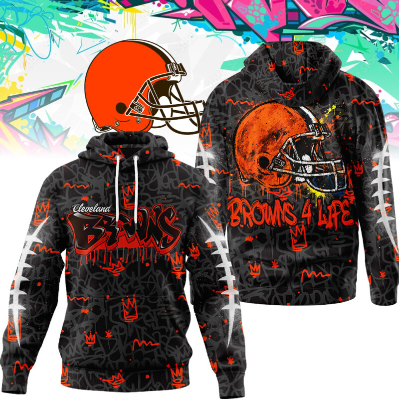 Buildercar - Premium NFL X Cleveland Browns Special Graffiti My Team 4 Life Hoodie NDT TDT