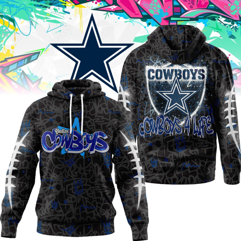 Buildercar - Premium NFL X Dallas Cowboys Special Graffiti My Team 4 Life Hoodie NDT TDT
