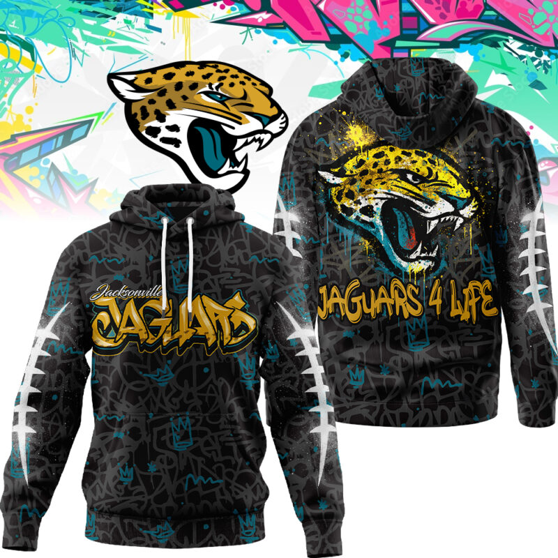 Buildercar - Premium NFL X Jacksonville Jaguars Special Graffiti My Team 4 Life Hoodie NDT TDT