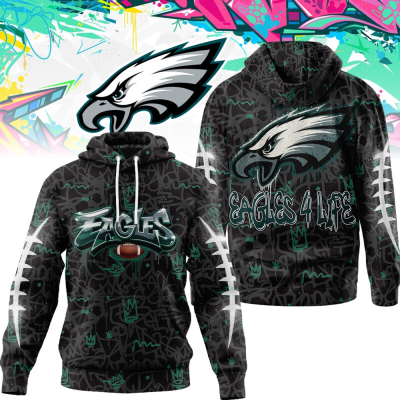 Buildercar - Premium NFL X PHIL Special Graffiti My Team 4 Life Hoodie NDT TDT