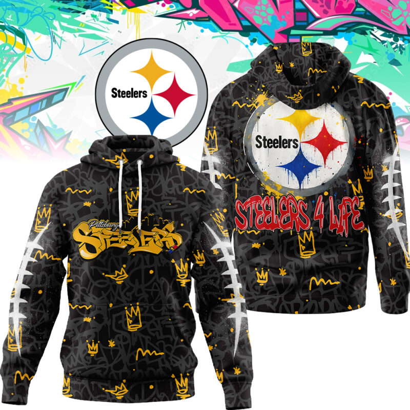 Buildercar - Premium NFL X Pittsburgh Steelers Special Graffiti My Team 4 Life Hoodie NDT TDT