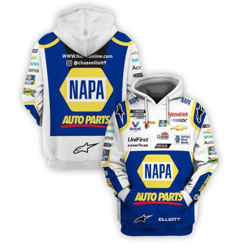 Buildercar - Present Chase Elliott Napa Auto Parts All Over Print Hoodie