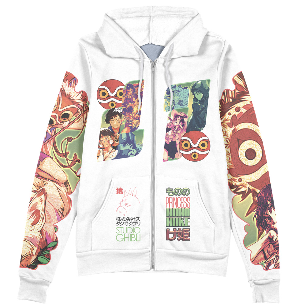 Buildercar - Princess Mononoke Studio Ghibli Streetwear Zip Hoodie Jacket - Image 2