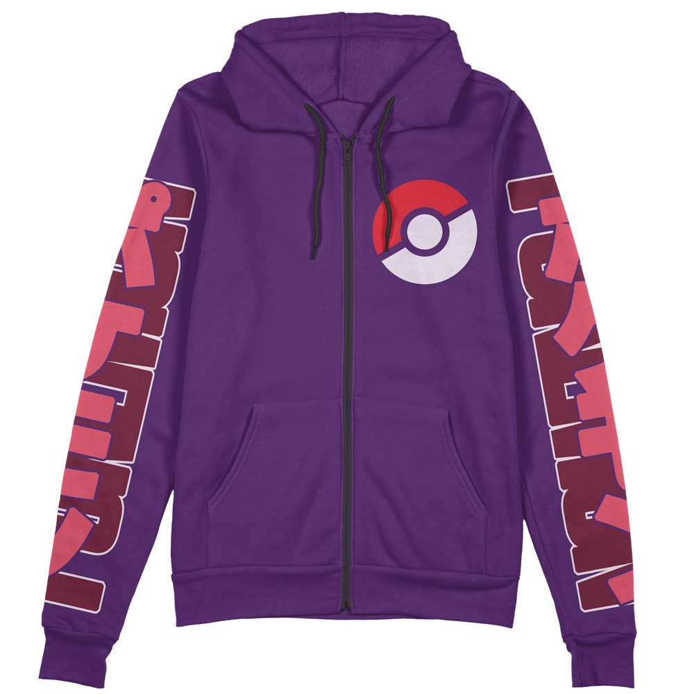 Buildercar - Psychic Type Pokemon Streetwear Zip Hoodie Jacket - Image 2