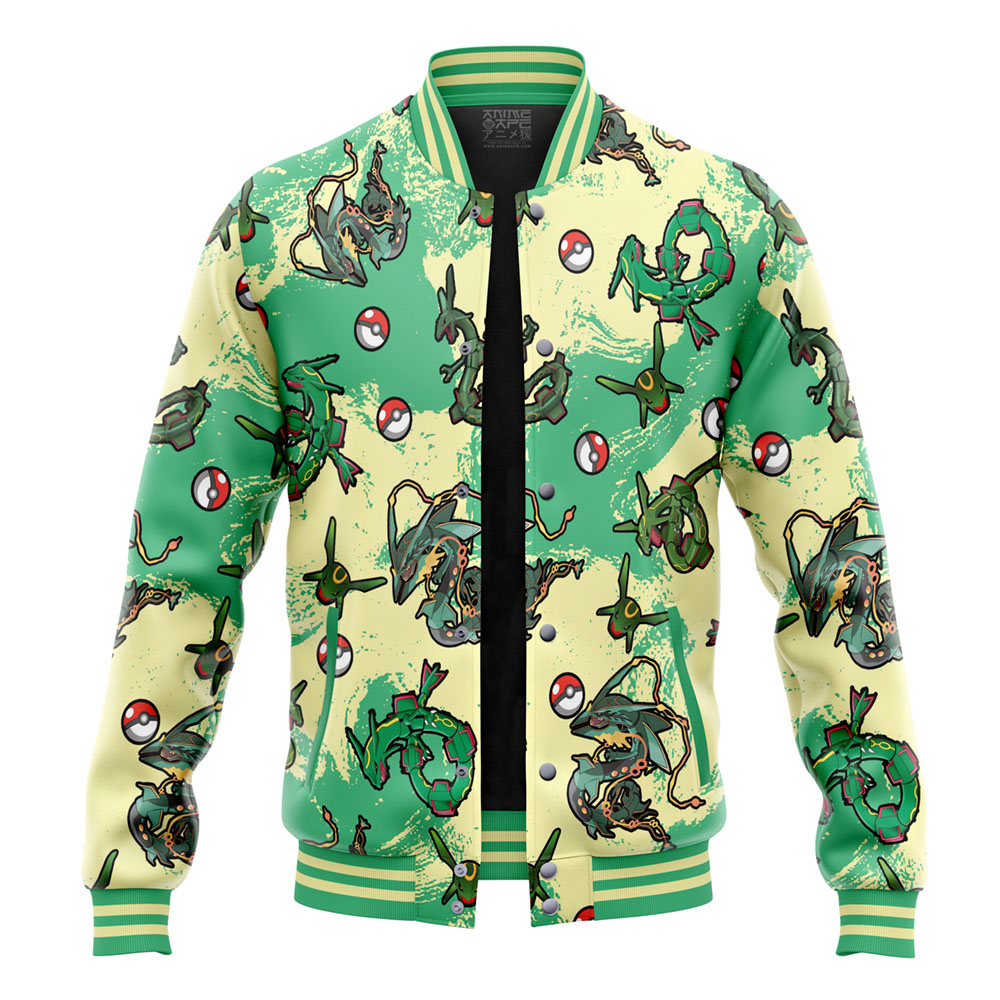 Buildercar - Rayquaza Pattern Pokemon Varsity Jacket