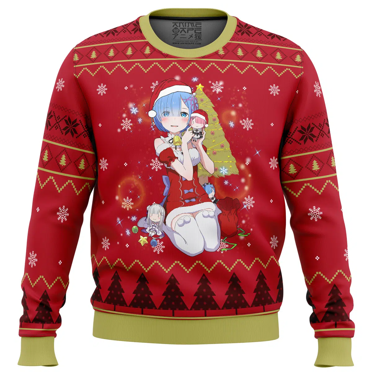 Buildercar - Re Zero Rem Christmas Ugly Christmas Sweater