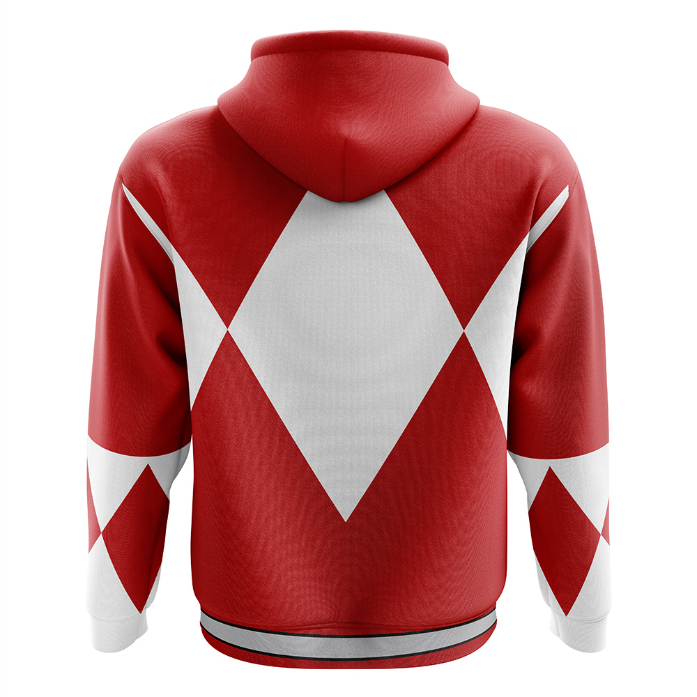 Buildercar - Red Ranger Mighty Morphin Power Rangers Zip Hoodie Jacket - Image 2