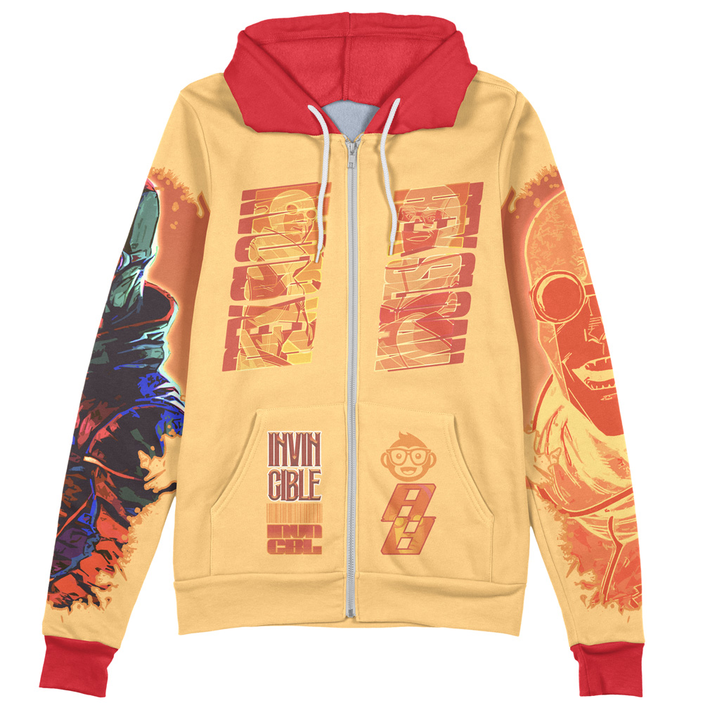 Buildercar - Rex Splode Invincible Streetwear Zip Hoodie Jacket - Image 2