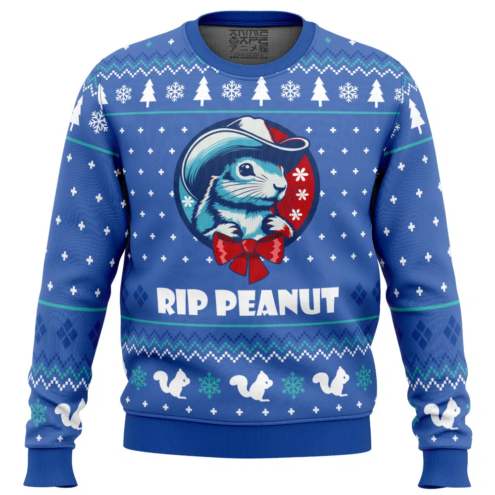 Buildercar - RIP Peanut the Squirrel Ugly Christmas Sweater