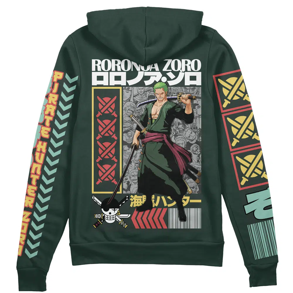Buildercar - Roronoa Zoro V2 One Piece Streetwear Zip Hoodie Jacket