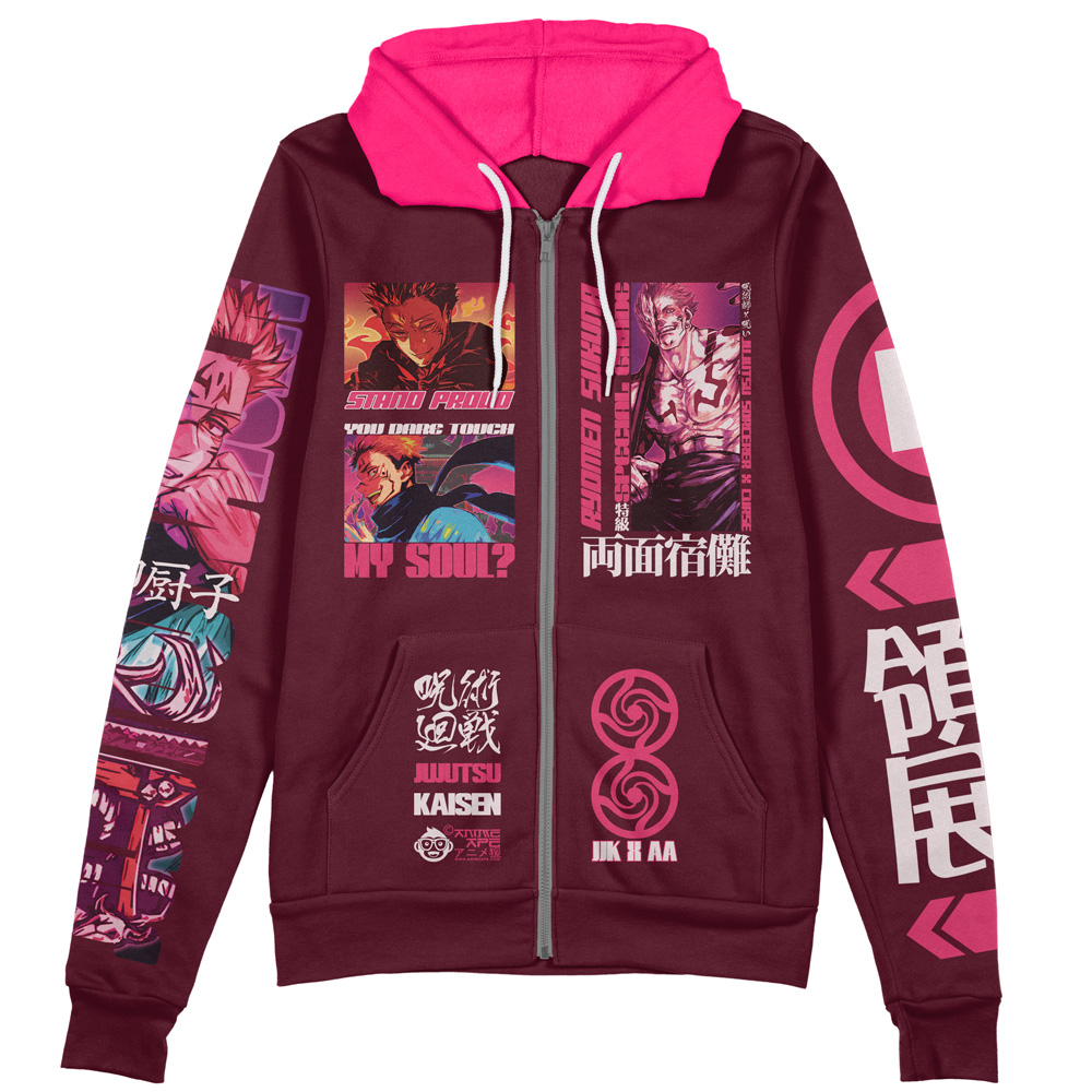 Buildercar - Ryomen Sukuna V2 Jujutsu Kaisen Streetwear Zip Hoodie Jacket - Image 2
