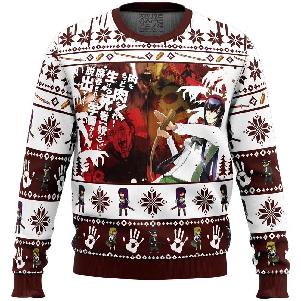 Buildercar - Saeko Busujima Highschool of the Dead Ugly Christmas Sweater