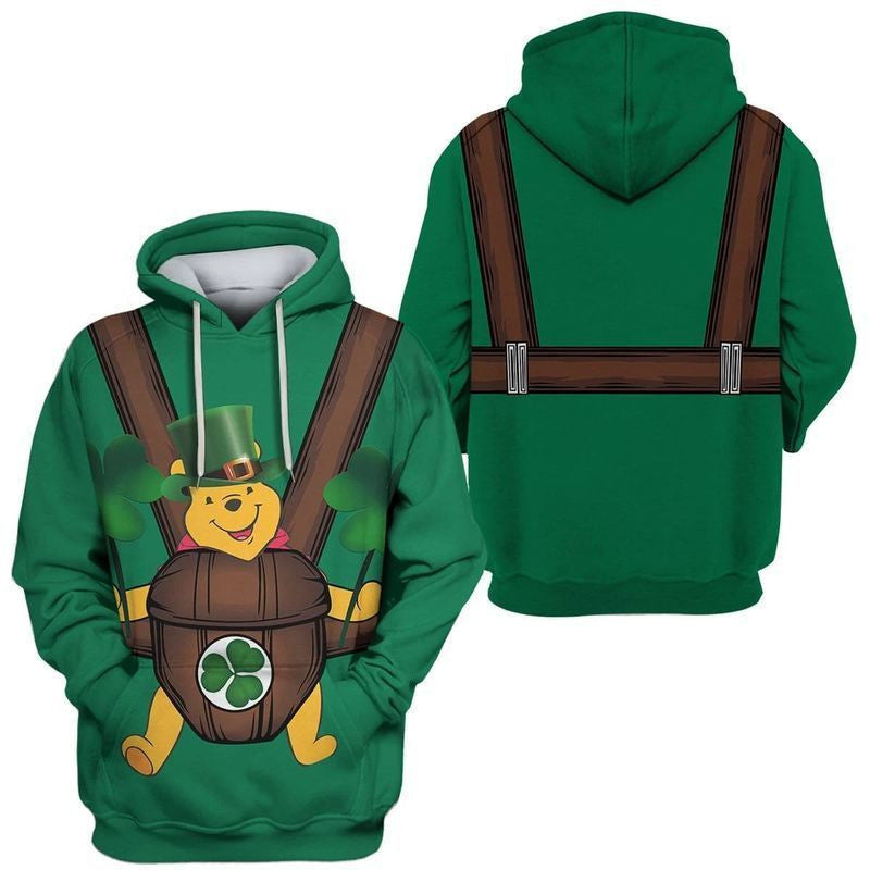 Buildercar - Saint Patrick Day Pooh Apparel Green Over Print 3d Hoodie