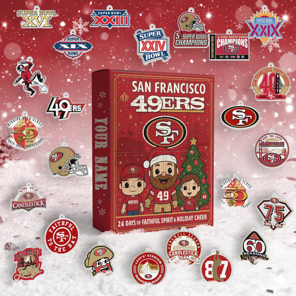 Buildercar - San Francisco 49ers Advent Calendar 2025 - Christmas Gift -2D Acrylic