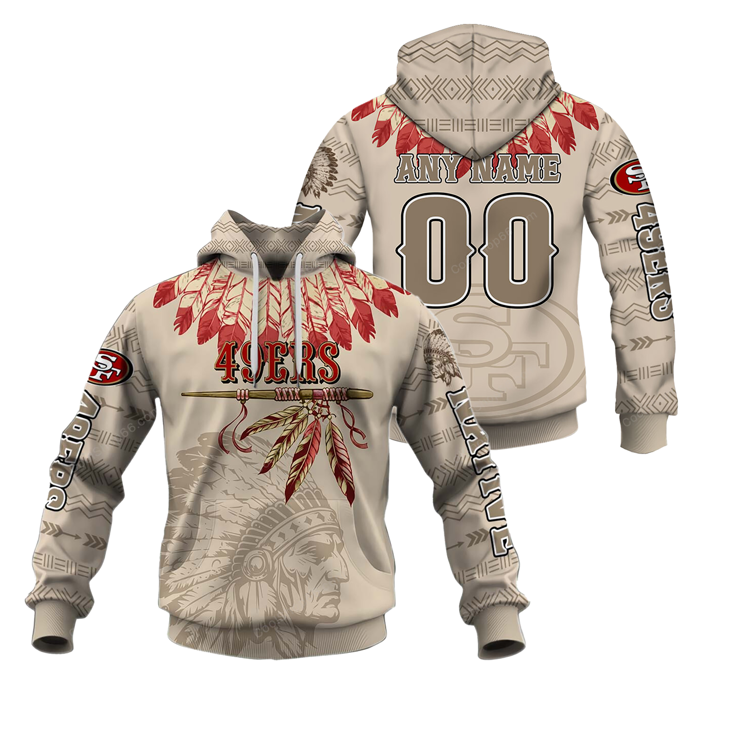 Buildercar - San Francisco 49ers Native American Heritage x NFL Custom Name & Number Hoodie