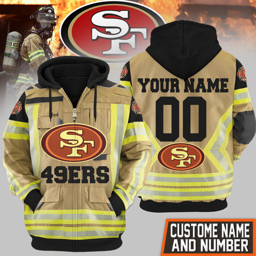 Buildercar - San Francisco 49ers | Premium NFL Firefighter Zip Hoodie