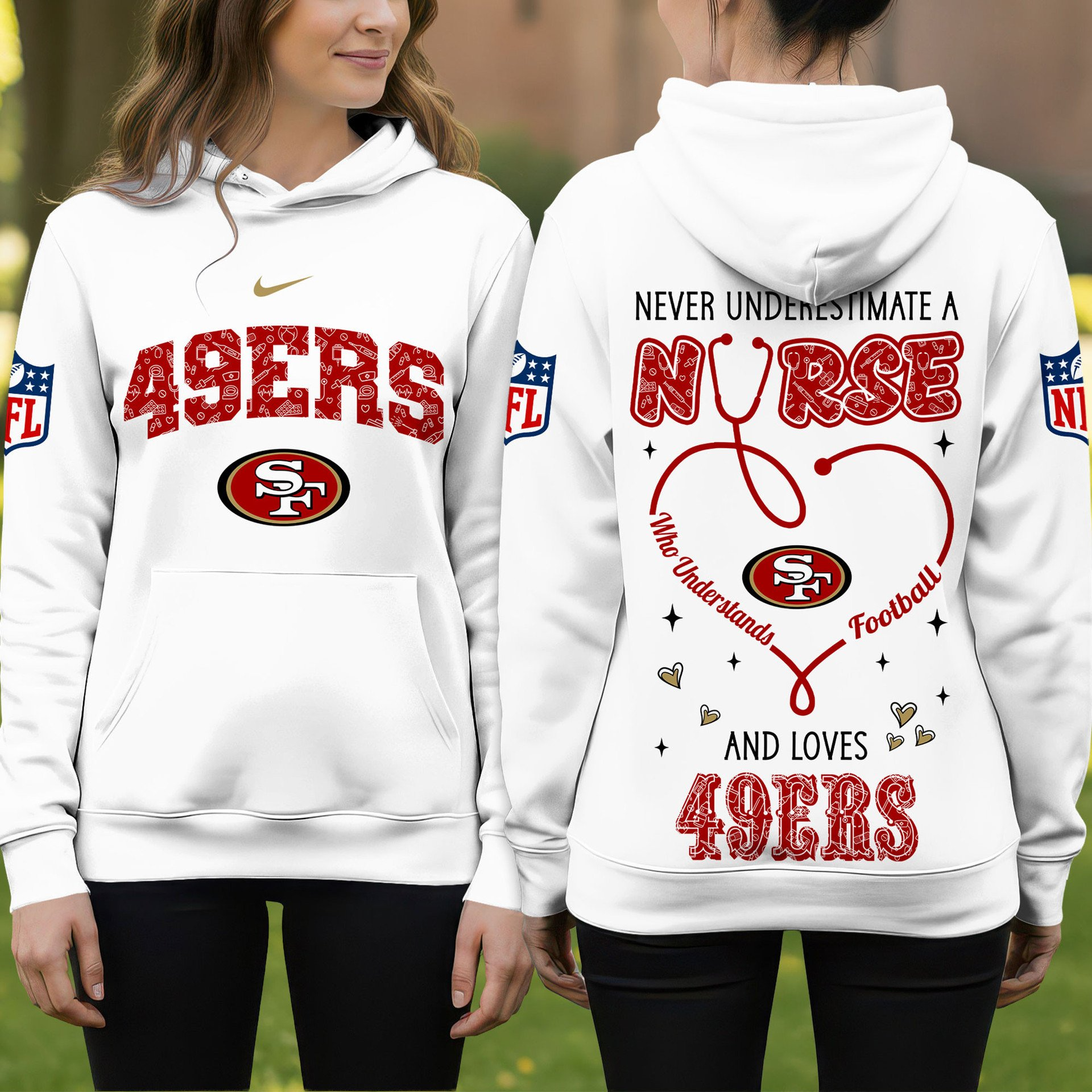 Buildercar - San Francisco 49ers Premium NFL Nurse Pride Hoodie