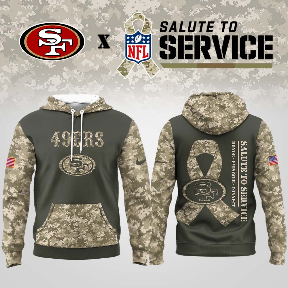 Buildercar - San Francisco 49ers | Premium NFL Salute to Service Hoodie